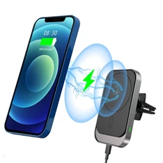 Haffner FN0190 MagSafe Qi univerzális szellőzőrácsba illeszthető autós tartó és gyorstöltő Haffner FN0190 MagSafe Qi univerzális szellőzőrácsba illeszthető autós tartó és gyorstöltő
