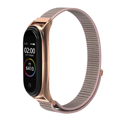 Haffner FN0213 Xiaomi Mi Smart Band 5/Band 6 Nylon rose gold rozsdamentes acél óraszíj Haffner FN0213 Xiaomi Mi Smart Band 5/Band 6 Nylon rose gold rozsdamentes acél óraszíj