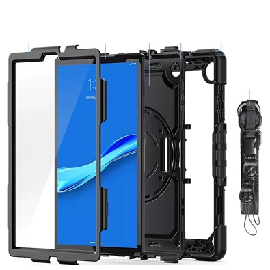 Haffner FN0478 Lenovo Tab M10 10,1 2nd TB-X306 fekete ütésálló tablet tok kijelzővédő üveggel Haffner FN0478 Lenovo Tab M10 10,1 2nd TB-X306 fekete ütésálló tablet tok kijelzővédő üveggel