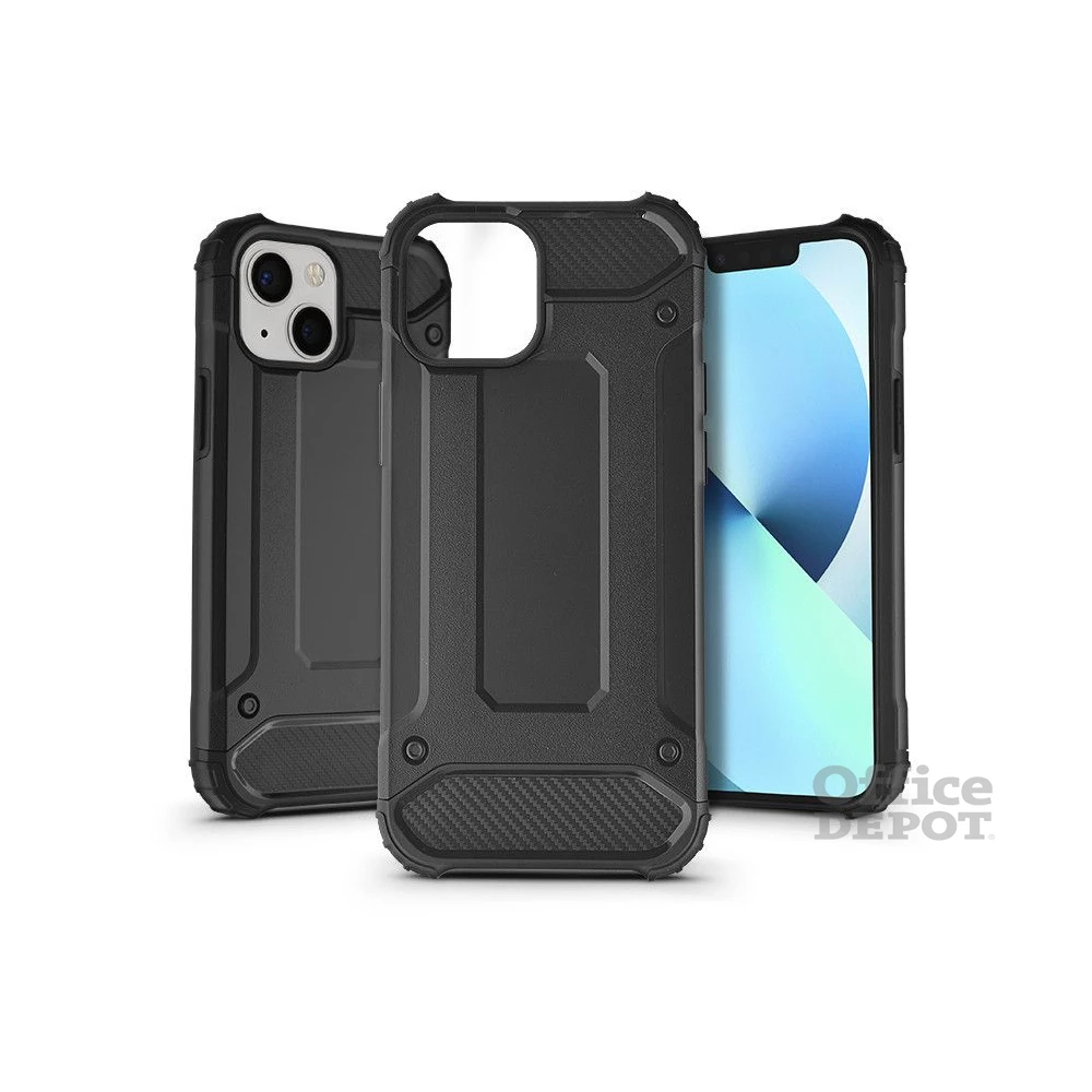 Haffner PT-6315 iPhone 13 ütésálló fekete műanyag hátlap
