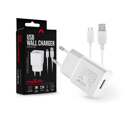 Haffner TF-0126 2,1A microUSB fehér hálózati töltő Haffner TF-0126 2,1A microUSB fehér hálózati töltő