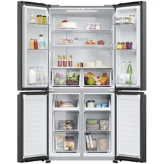 Haier HCR3818ENPT antracit, négyajtós, Hűtő:311L, Fagyasztó:156L, Total No frost hűtőszekrény