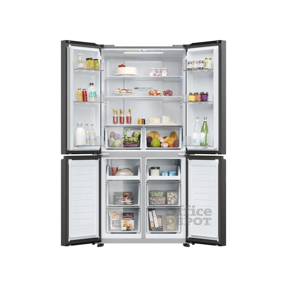 Haier HCR3818ENPT antracit, négyajtós, Hűtő:311L, Fagyasztó:156L, Total No frost hűtőszekrény