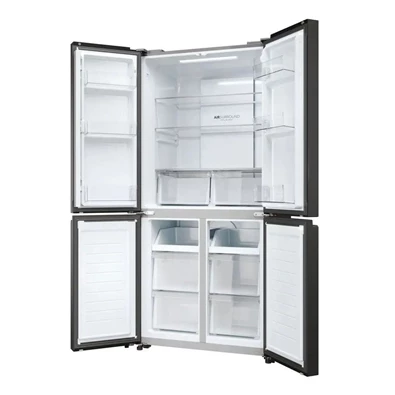 Haier HCR3818ENPT antracit, négyajtós, Hűtő:311L, Fagyasztó:156L, Total No frost hűtőszekrény