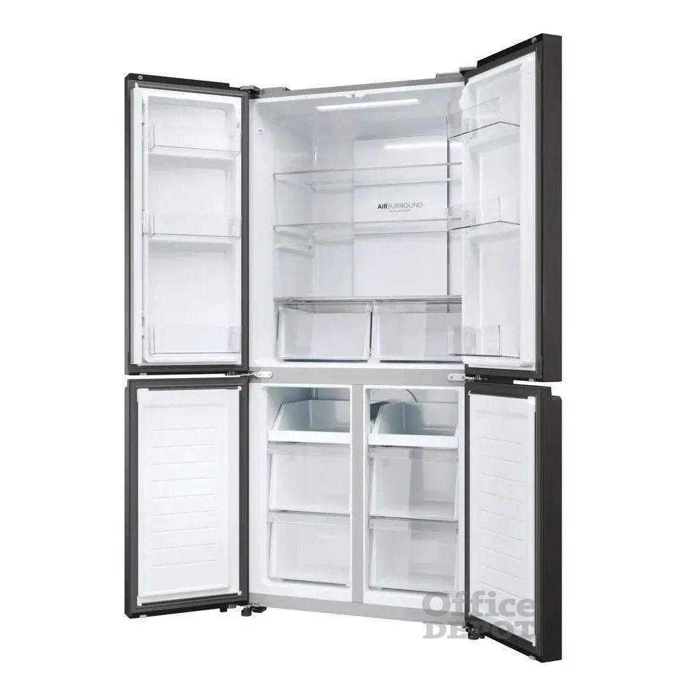 Haier HCR3818ENPT antracit, négyajtós, Hűtő:311L, Fagyasztó:156L, Total No frost hűtőszekrény