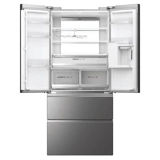 Haier HFW7819EWMP inox, francia ajtós, alulfagyasztós, Hűtő:356L, Fagyasztó:181L, Total No frost hűtőszekrény