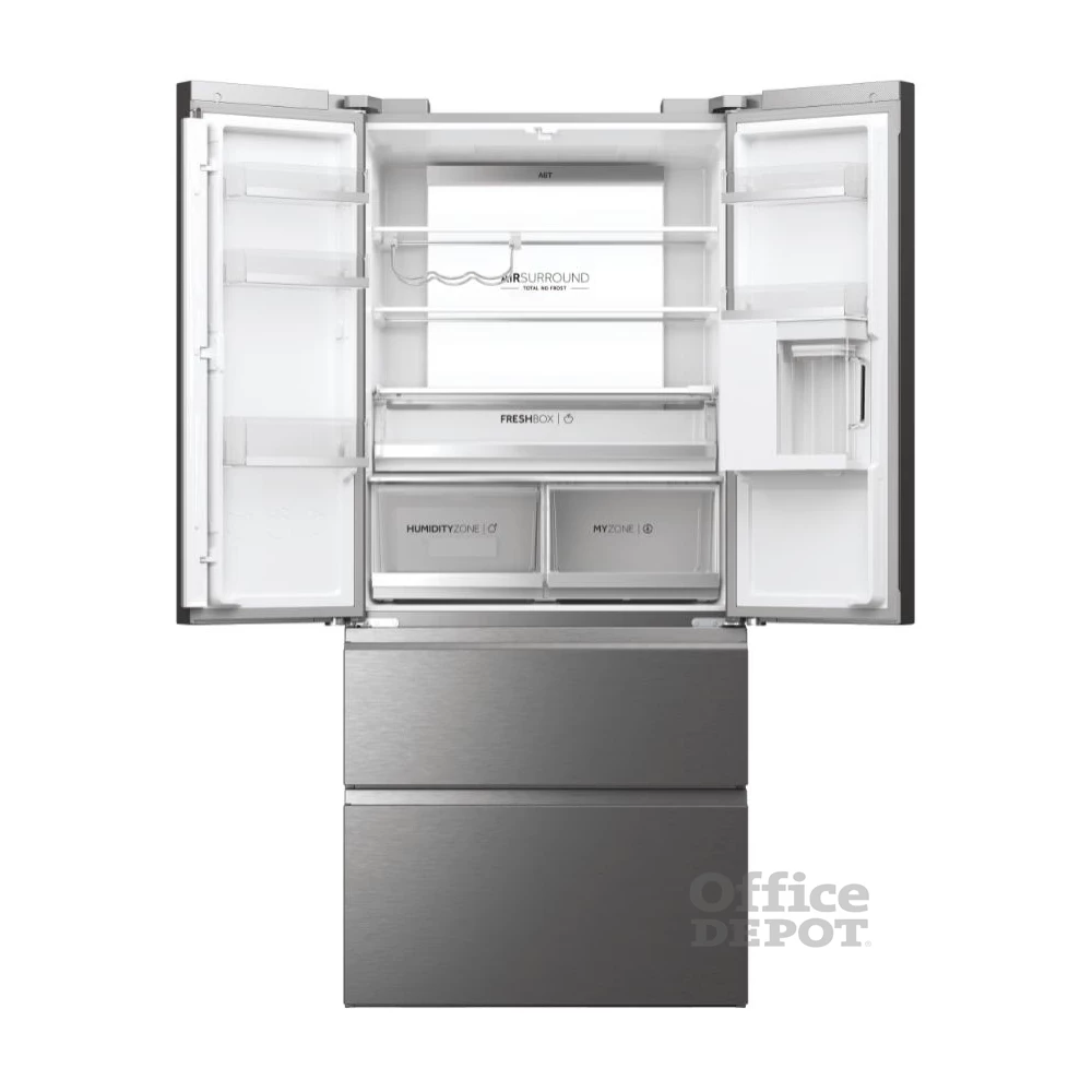 Haier HFW7819EWMP inox, francia ajtós, alulfagyasztós, Hűtő:356L, Fagyasztó:181L, Total No frost hűtőszekrény