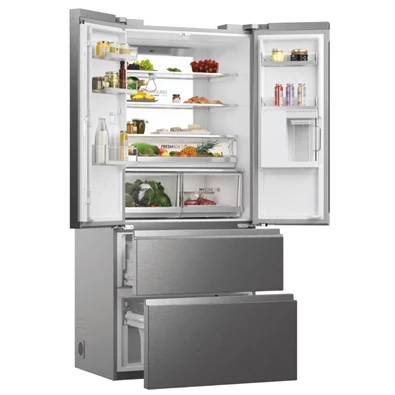 Haier HFW7819EWMP inox, francia ajtós, alulfagyasztós, Hűtő:356L, Fagyasztó:181L, Total No frost hűtőszekrény