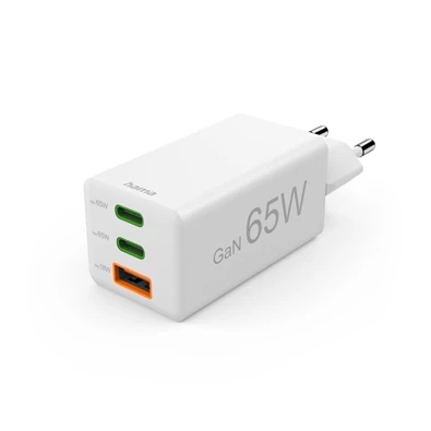 Hama 00201996 65W GAN PD QC USB/USB-C fehér hálózati töltő Hama 00201996 65W GAN PD QC USB/USB-C fehér hálózati töltő