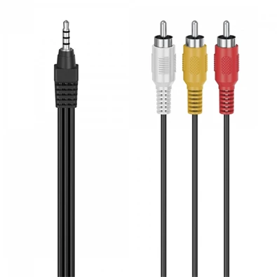 Hama 00305016 3 RCA - Jack fekete összekötő kábel Hama 00305016 3 RCA - Jack fekete összekötő kábel