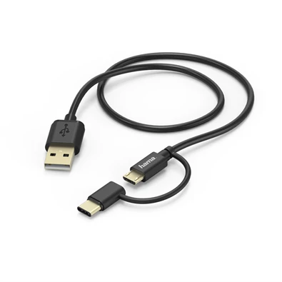 Hama 178327 micro USB - USB Type-C 2in1 fekete 1m adatkábel Hama 178327 micro USB - USB Type-C 2in1 fekete 1m adatkábel