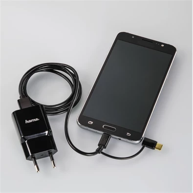 Hama 178327 micro USB - USB Type-C 2in1 fekete 1m adatkábel Hama 178327 micro USB - USB Type-C 2in1 fekete 1m adatkábel