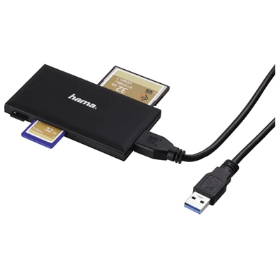 Hama 181018 "Slim" USB 3.0 superspeed fekete multi kártyaolvasó Hama 181018 "Slim" USB 3.0 superspeed fekete multi kártyaolvasó