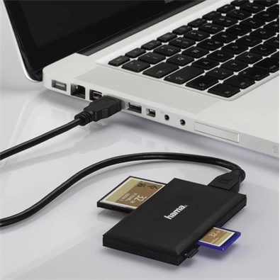 Hama 181018 "Slim" USB 3.0 superspeed fekete multi kártyaolvasó Hama 181018 "Slim" USB 3.0 superspeed fekete multi kártyaolvasó