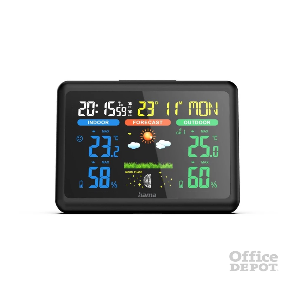 Hama 185861 COLOR fekete időjárás állomás