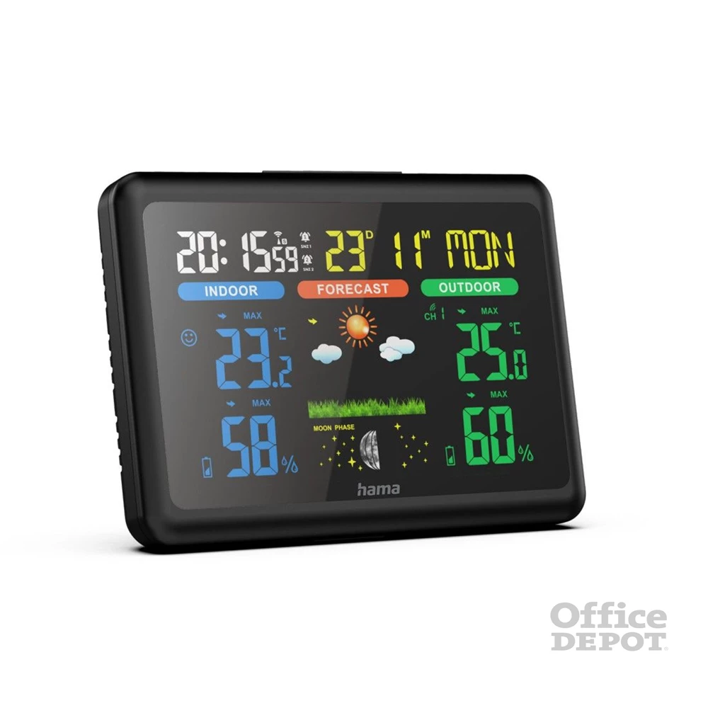 Hama 185861 COLOR fekete időjárás állomás
