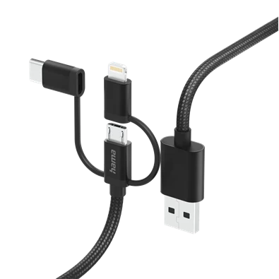 Hama 201536 FIC E3 3in1 micro USB / Type-C / Lightning 1,5m adatkábel Hama 201536 FIC E3 3in1 micro USB / Type-C / Lightning 1,5m adatkábel