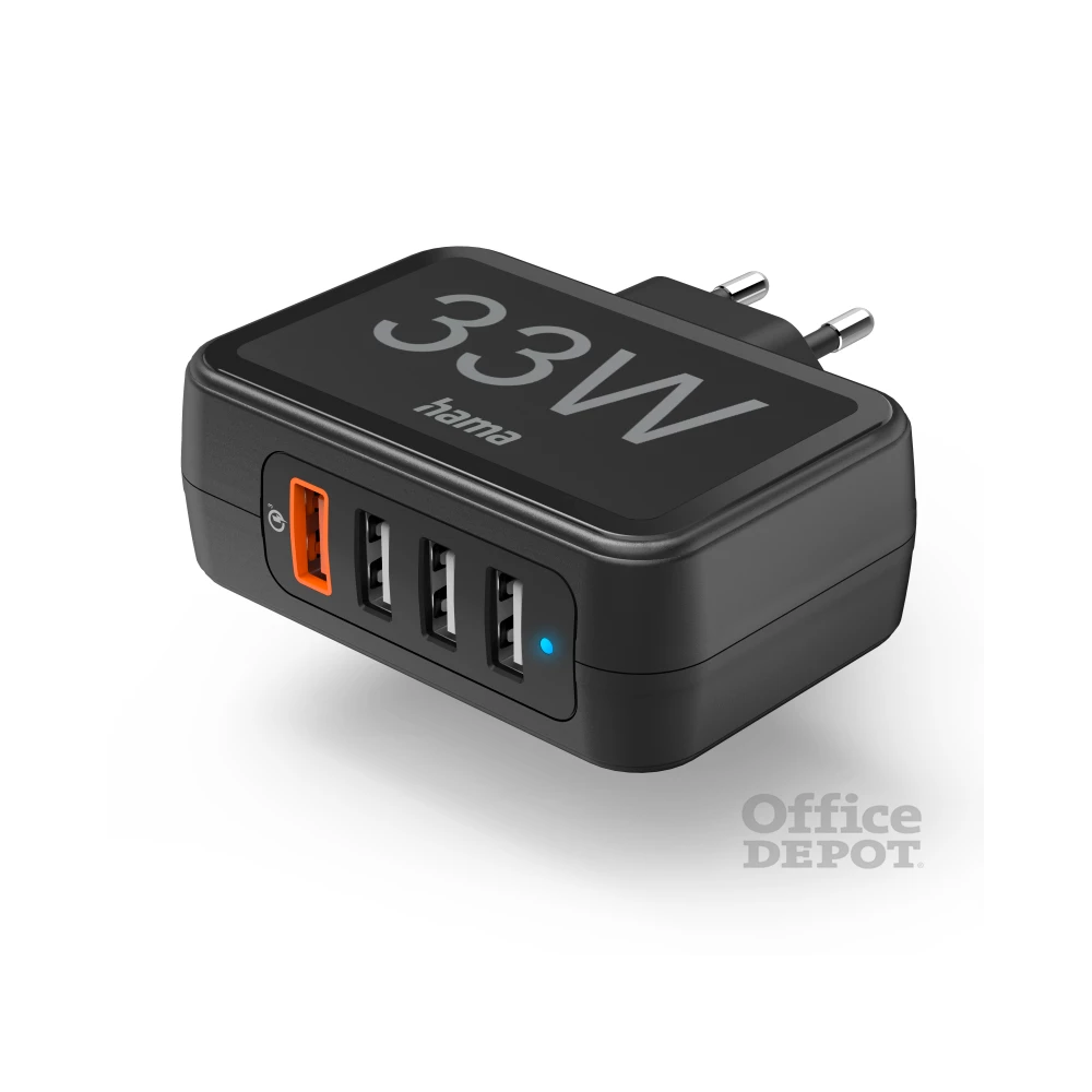 Hama 201629 FIC E3 USB 4X (1XQC3.0, 3XUSB-A) 33W hálózati töltő