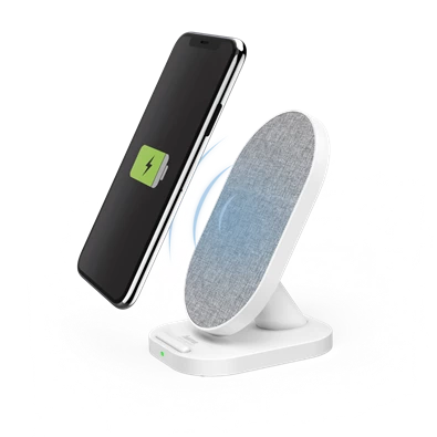 Hama 201686 "QI FABRIC FC-10S" FIC E3 10W vezeték nélküli fehér mobiltelefon töltő