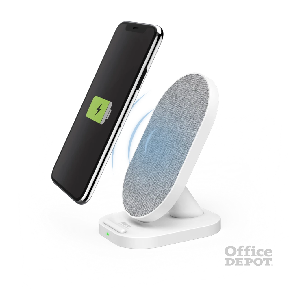 Hama 201686 "QI FABRIC FC-10S" FIC E3 10W vezeték nélküli fehér mobiltelefon töltő