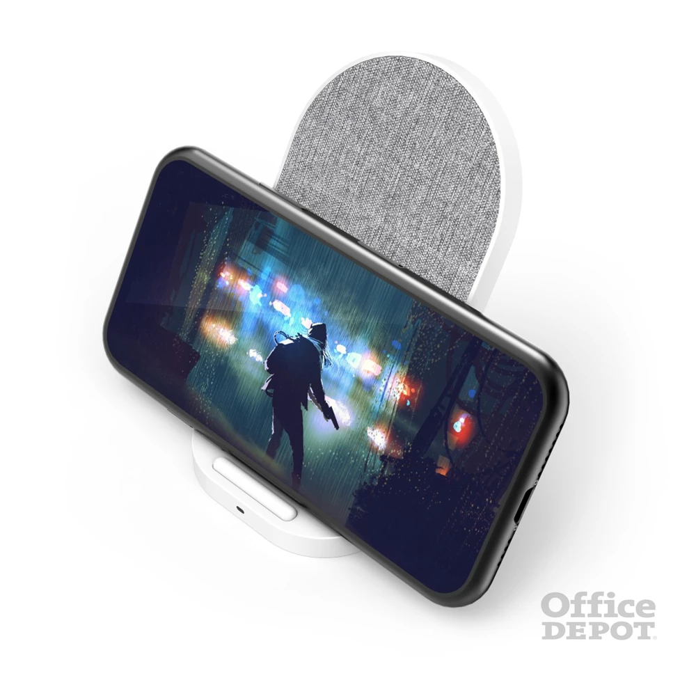 Hama 201686 "QI FABRIC FC-10S" FIC E3 10W vezeték nélküli fehér mobiltelefon töltő