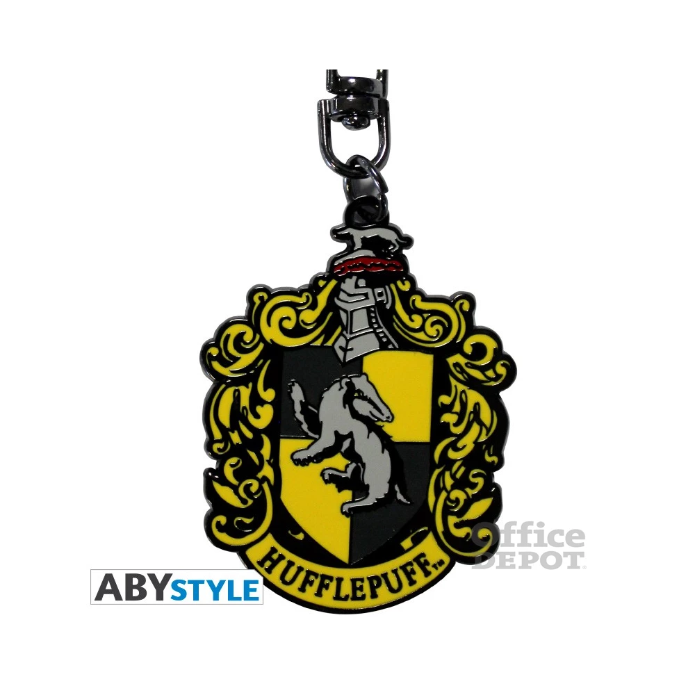 Harry Potter Hufflepuff címer fém kulcstartó