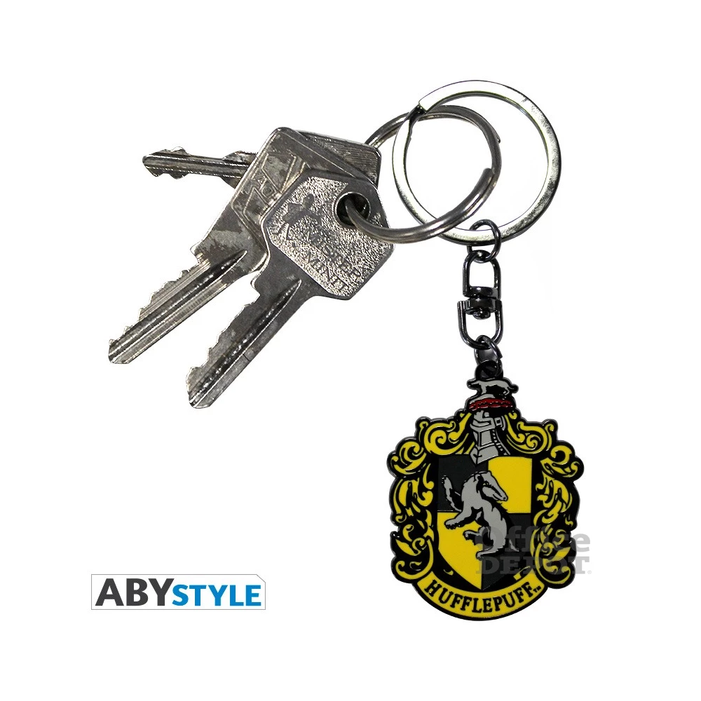 Harry Potter Hufflepuff címer fém kulcstartó