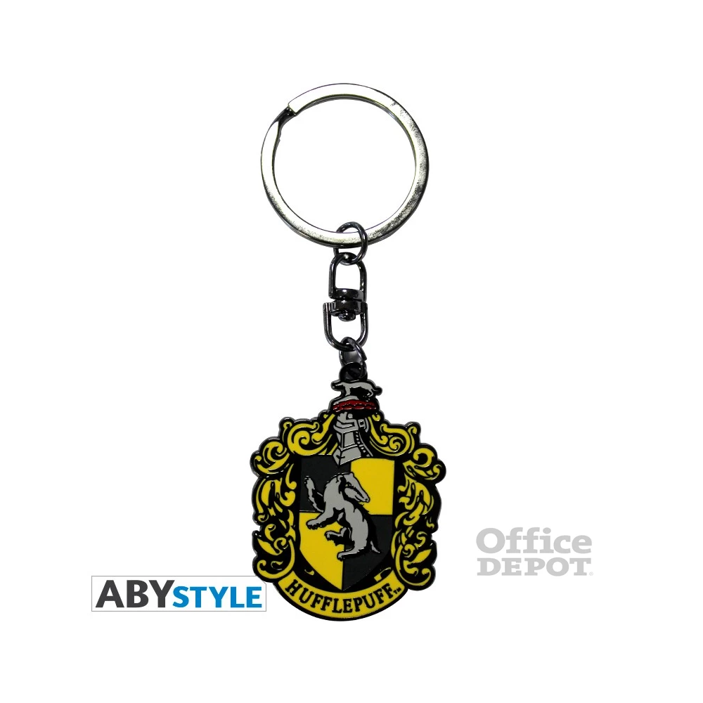 Harry Potter Hufflepuff címer fém kulcstartó