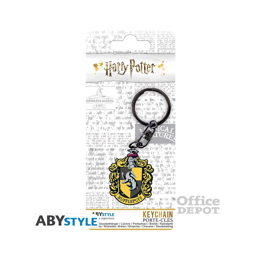 Harry Potter Hufflepuff címer fém kulcstartó