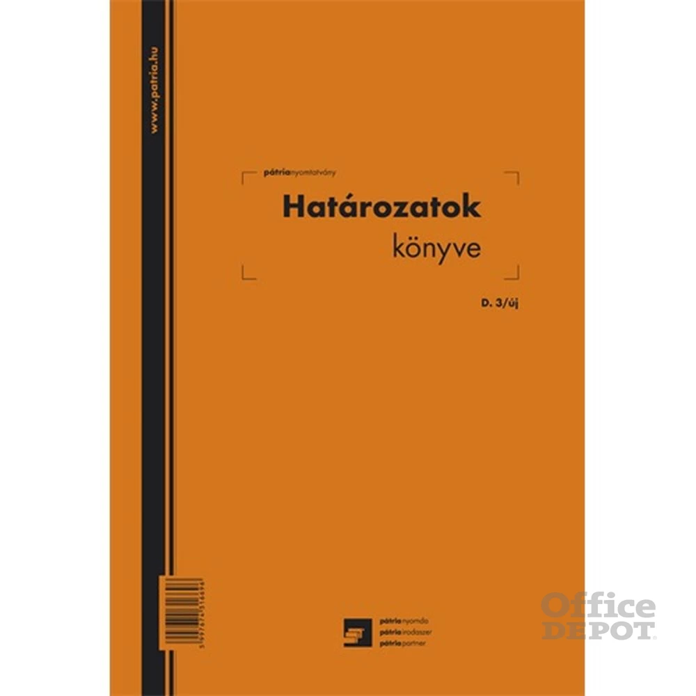 D.3/UJ A4 "Határozatok könyve" nyomtatvány