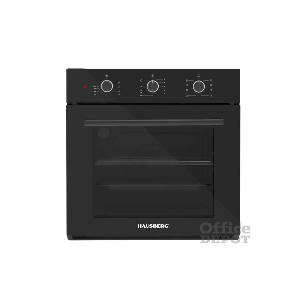 Hausberg HB-8044NG fekete, beépíthető, 58L, 1600W, grill, turbóventilátorral sütő