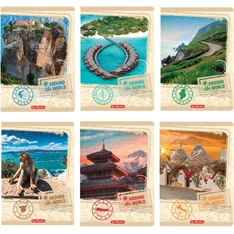 Herlitz Around the World 3D UV soft touch A4 60lapos kockás füzet Herlitz Around the World 3D UV soft touch A4 60lapos kockás füzet