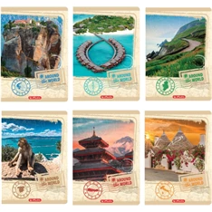 Herlitz Around the World 3D UV soft touch A5 60lapos kockás füzet Herlitz Around the World 3D UV soft touch A5 60lapos kockás füzet