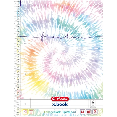 Herlitz Batik Freedom A4 80lapos perforált vonalas spirálfüzet Herlitz Batik Freedom A4 80lapos perforált vonalas spirálfüzet