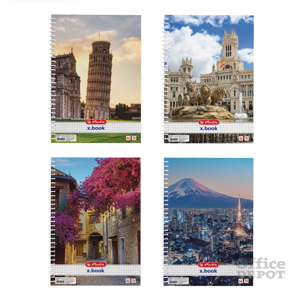 Herlitz City A4 70lapos kockás spirálfüzet