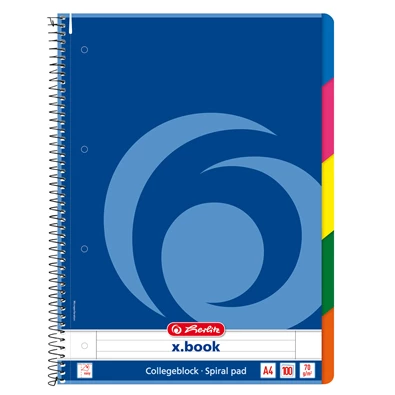 Herlitz College A4 100lapos színregiszteres vonalas spirálfüzet Herlitz College A4 100lapos színregiszteres vonalas spirálfüzet