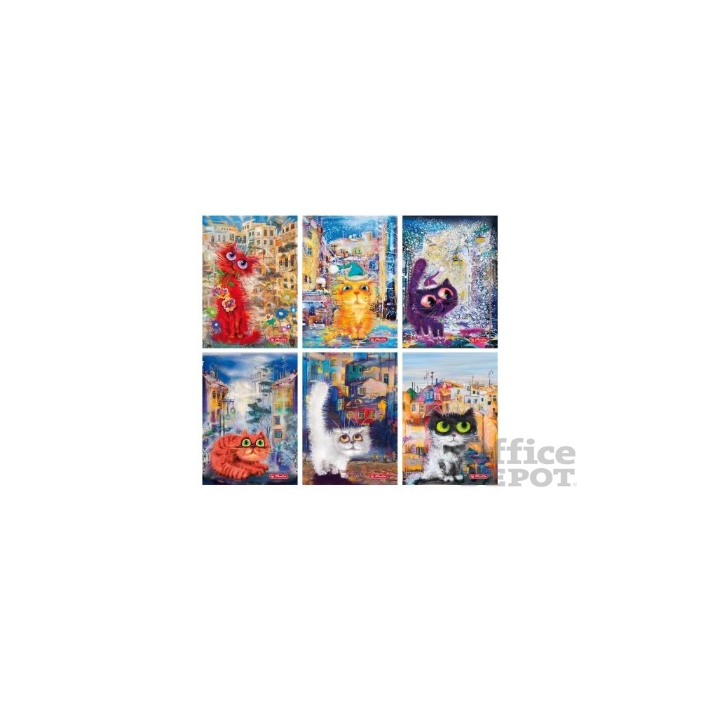 Herlitz Crazy Cats PP A5 60lapos vonalas füzet