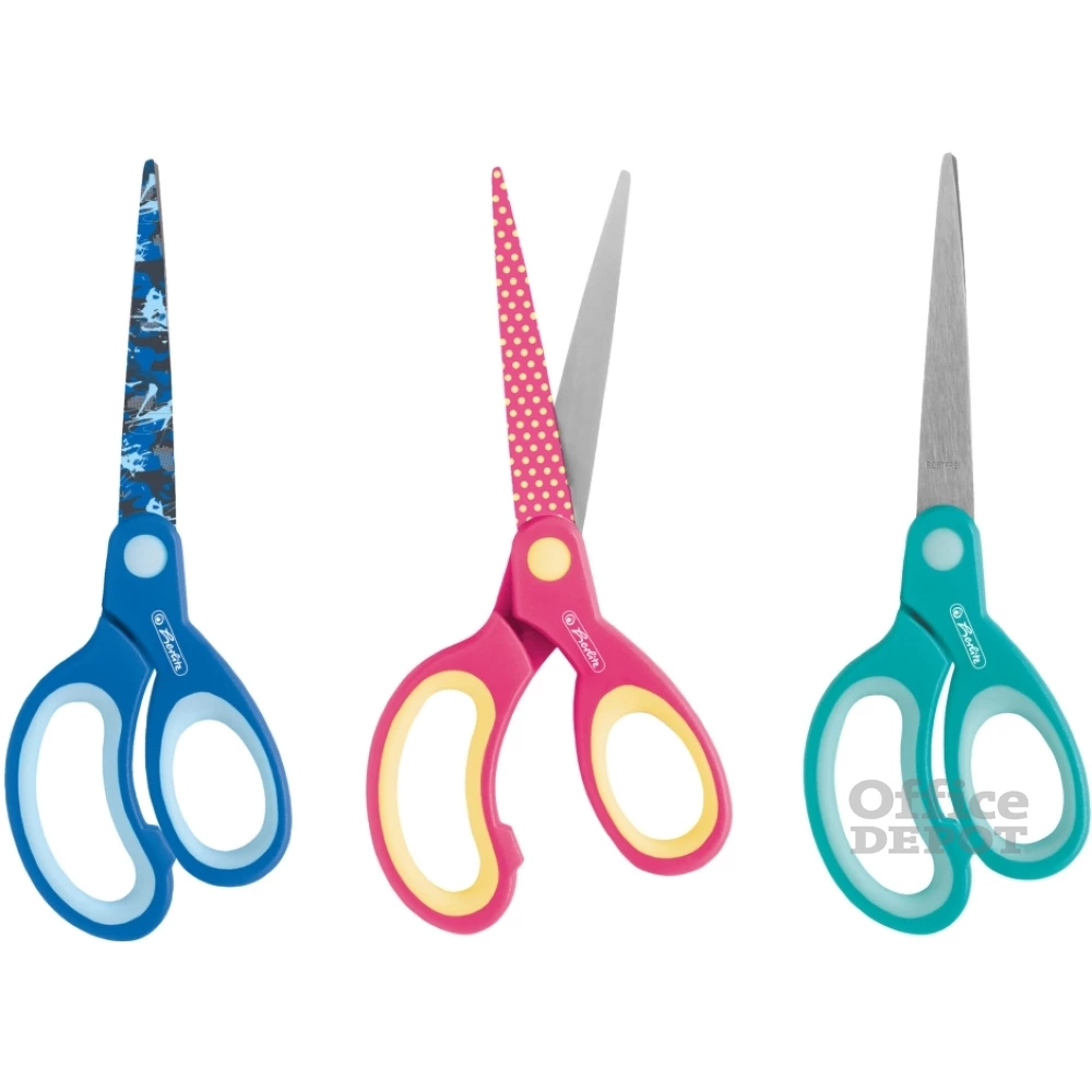 Herlitz Design 17cm balkezes hegyes iskolai olló