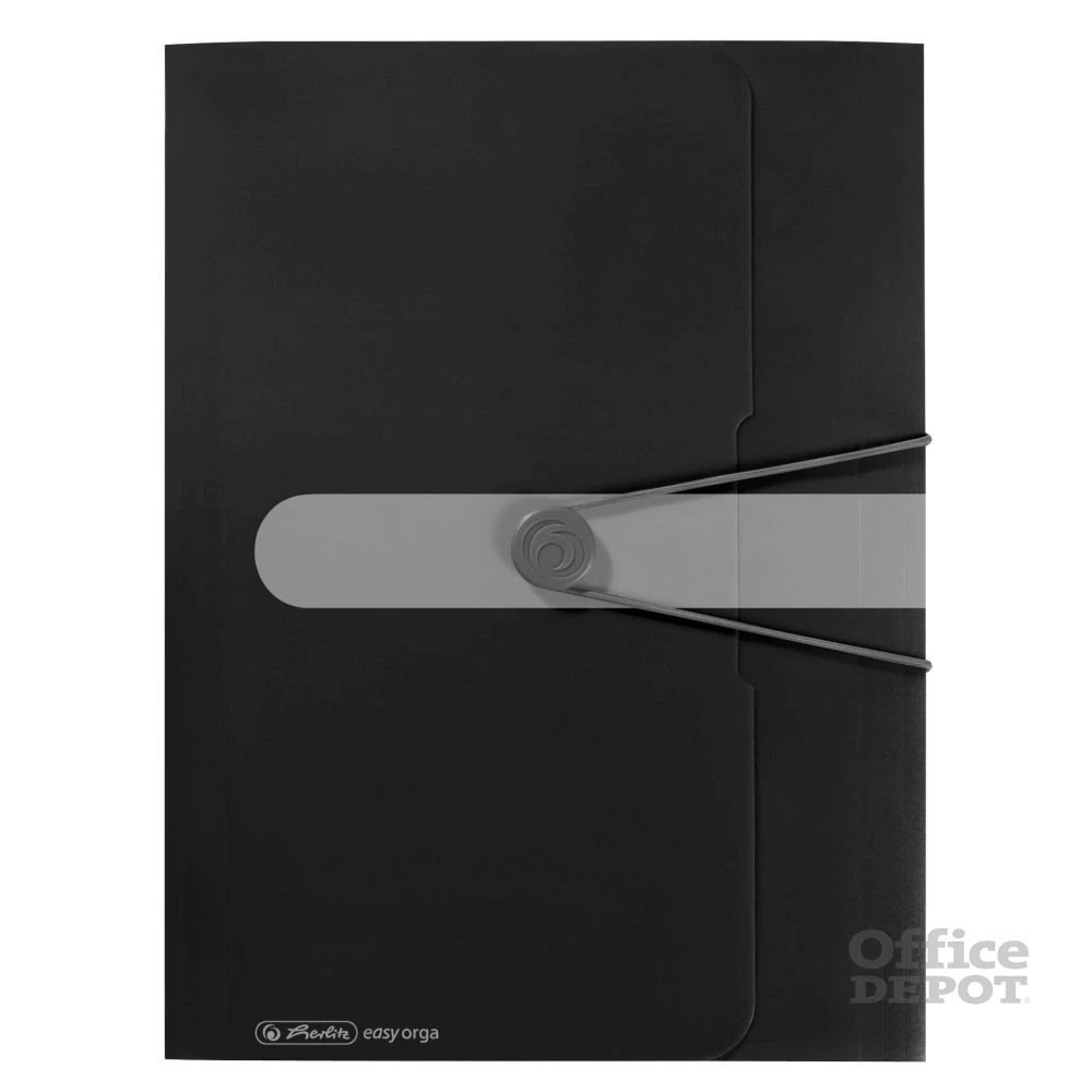 Herlitz Easy Orga A4 PP fekete gumis mappa