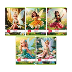 Herlitz Flower Fairy A5 27-32 kockás füzet