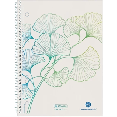 Herlitz GREENline Ginkgo A5 70lapos kockás spirálfüzet Herlitz GREENline Ginkgo A5 70lapos kockás spirálfüzet