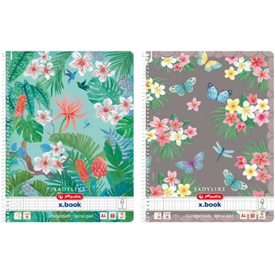 Herlitz Ladylike A4 80lapos perforált kockás spirálfüzet Herlitz Ladylike A4 80lapos perforált kockás spirálfüzet