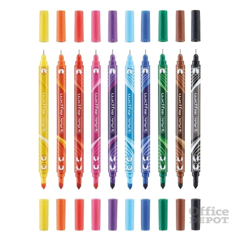 Herlitz my.pen kétvégű 10db-os vegyes színű filctoll készlet