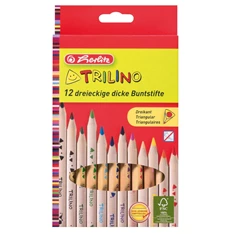 Herlitz Trilino vastag natúrfa 12db-os vegyes színű színes ceruza Herlitz Trilino vastag natúrfa 12db-os vegyes színű színes ceruza