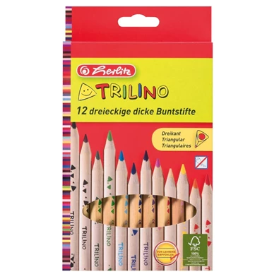 Herlitz Trilino vastag natúrfa 12db-os vegyes színű színes ceruza Herlitz Trilino vastag natúrfa 12db-os vegyes színű színes ceruza