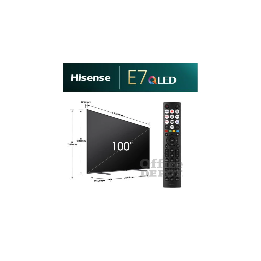 Hisense 100" 100E7NQ 4K UHD Smart QLED TV