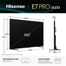 Hisense 100" 100E7QPRO 4K UHD Smart Gamer QLED TV
