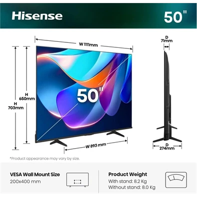 Hisense 50" 50A6S 4K UHD Smart LED TV