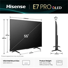 Hisense 55" 55E7QPRO 4K UHD Smart Gamer QLED TV