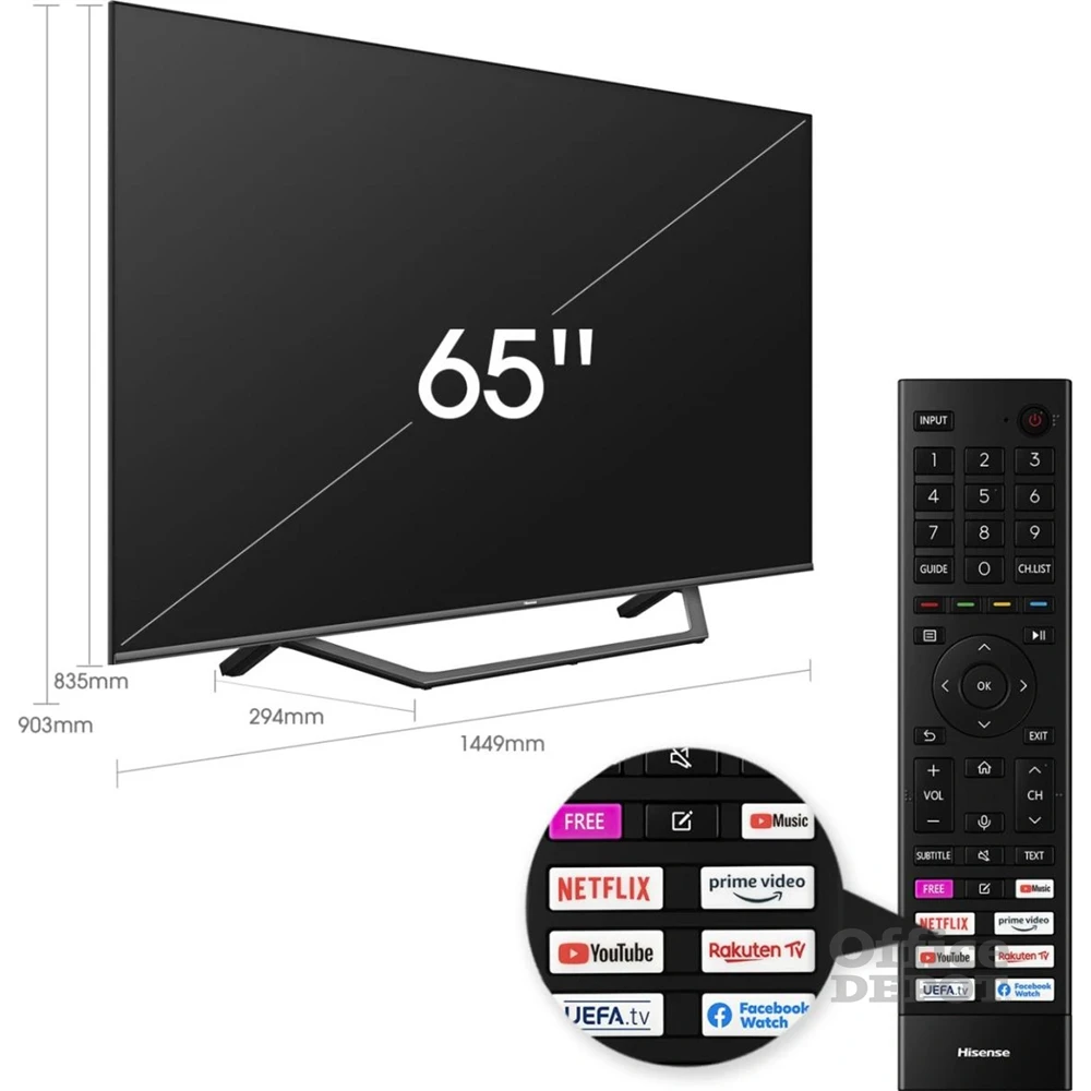 Hisense 65" 65A7GQ 4K UHD Smart QLED TV